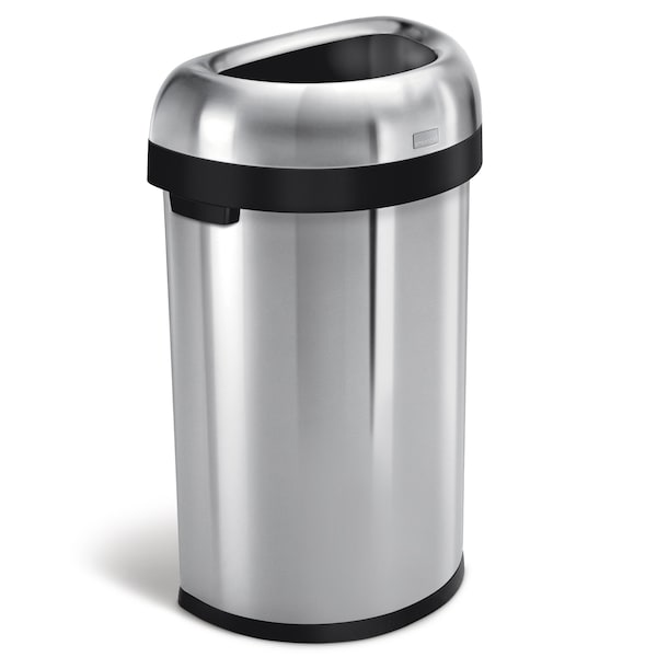 Simplehuman 16 gal Round Indoor Metal Can, Brushed, Stainless Steel, 18.5 in CW1468 - main